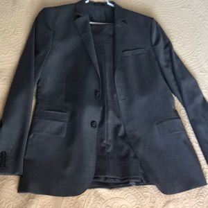 EXPRESS MAN SUIT DARK GREY FITTED JACKET AND PANT